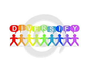 Diversify Paper People Speech Rainbow photo