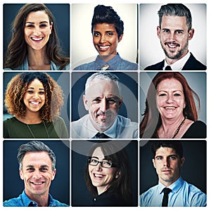 Diversify your idea of success. Composite portrait of a group of diverse businesspeople.