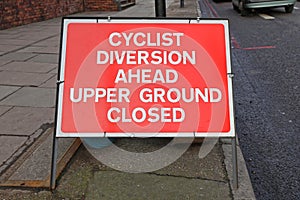 Diversion Ahead Cyclist photo