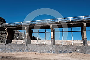 Diversion park of a dam at low water