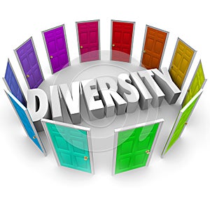 Diversity 3d Word Many Choices Ethnic Racial Backgrounds Heritage