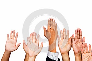 Diversity of Business Hands Raised