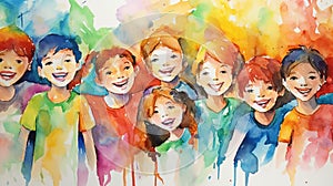 Diversity children, friendship concept, emotions 4