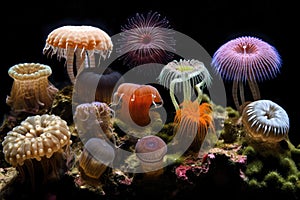 diversity of cnidarians in a marine environment, showcasing the variety and beauty of this class