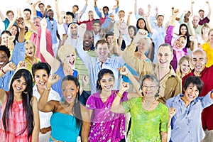 Diversity Community Celebrate Cheering Crowd Concept