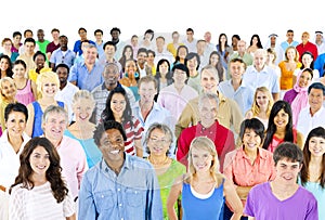 Diversity Community Celebrate Cheering Crowd Concept photo