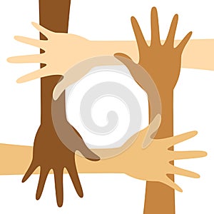 Diversity concept design, hands connected