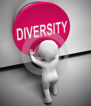 Diversity concept icon meaning variation and difference - 3d illustration
