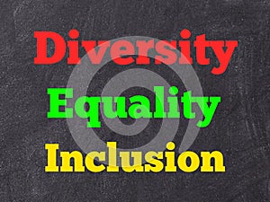 Diversity Equality Inclusion With Chalkboard And Blackboard Concept.