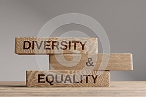 Diversity Equality wooden blocks balance concept