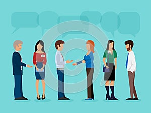 Diversity group of people meet up party concept conference group meeting business vector illustration. Communication