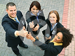 Diversity Group Showing Ok Sign