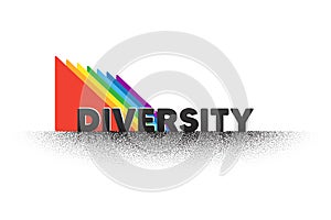 Diversity and Inclusion culture equity logo. LGBT pride flag with diversity text. Pride day icon. Vector