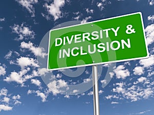 diversity and inclusion word block on white