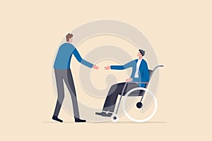 Diversity and inclusive in workplace, job and career opportunity for disability people concept, HR officer offering job for new