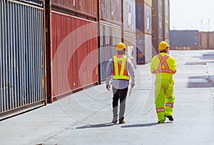 diversity model staff workers in port container yard logistics cargo shipping import export management industry teamwork