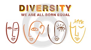 Diversity People banner racial equality concept