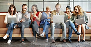 Diversity People Connection Digital Devices Browsing Concept photo