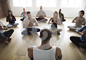 Diversity People Exercise Class Relax Concept