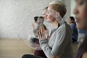 Diversity People Exercise Class Relax Concept