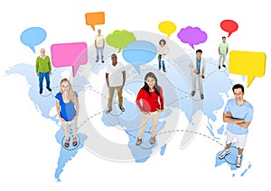 Rozmanitost lidé globální komunikace spojení řeč 