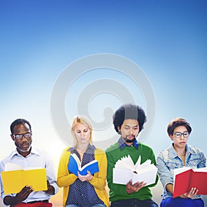 Diversity People Reading Book Inspiration Concept