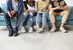 Diversity Teens Hipster Friend Education Concept photo