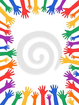 Diversity Theme background, Color Hands Friendship concept.