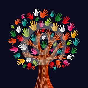 Diversity tree hands photo