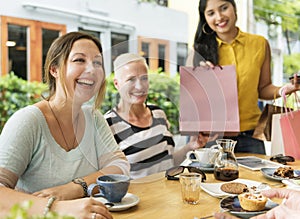 Diversity Women Socialize Unity Together Concept photo