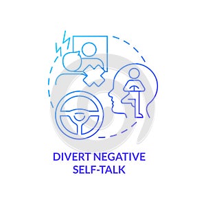 Divert negative self talk blue gradient concept icon photo