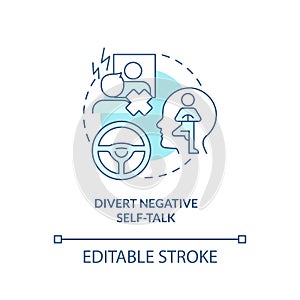Divert negative self talk turquoise concept icon photo