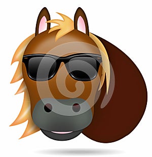 Divertido emoticono de caballo