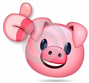 Divertido emoticono de cerdo rosa photo