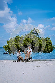 Divi Dive Trees on the shoreline of Eagle Beach in Aruba