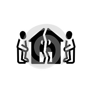 Black solid icon for Divide, break and aloof