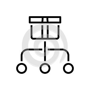 Black line icon for Divide, partition and subdivide