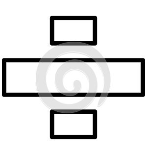 Divide Isolated Line Vector Icon that can be easily modified or edited.