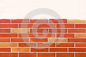 Divide old white and red bricks wall background divided horizontally