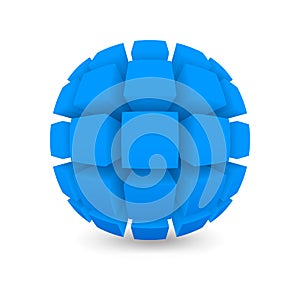 Divided blue sphere