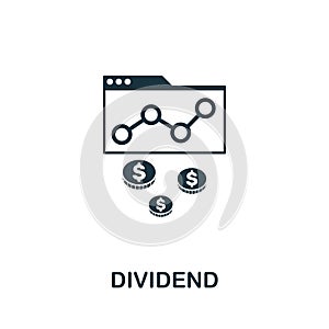 Dividend vector icon symbol. Creative sign from passive income icons collection. Filled flat Dividend icon for computer and mobile