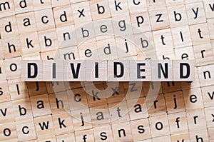 Dividend word concept