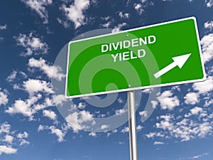 Dividend yield traffic sign photo