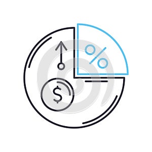 dividents payout line icon, outline symbol, vector illustration, concept sign