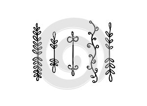 Divider hand drawn set elements. Doodle style line art vector art.