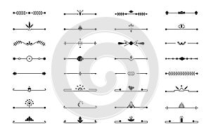 Divider line border set art deco vector page text