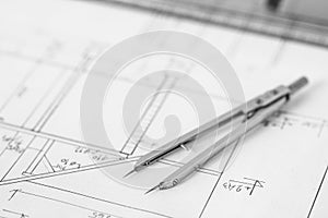 Divider on technical drawing