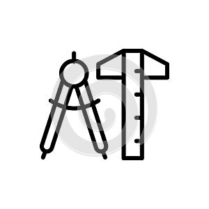 Dividers calipers icon. Simple line, outline vector elements of architecture icons for ui and ux, website or mobile application