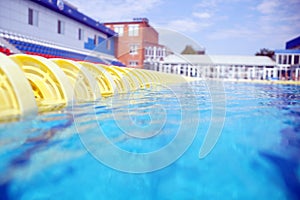 Dividers of paths in the big swimming pool