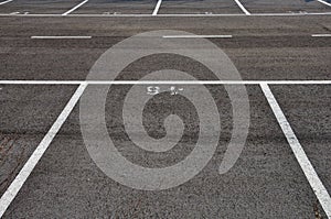 Dividing lines asphalt paved parking lot